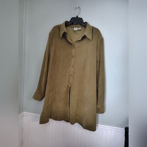 Elegant Olive Button-Up Blazer